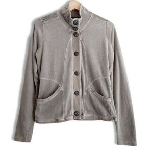 SANDWICH Soft Velvet Button Down Cardigan Gray Sz S